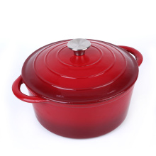 enamel cast iron cookware thermal casserole dish with round Loop handle